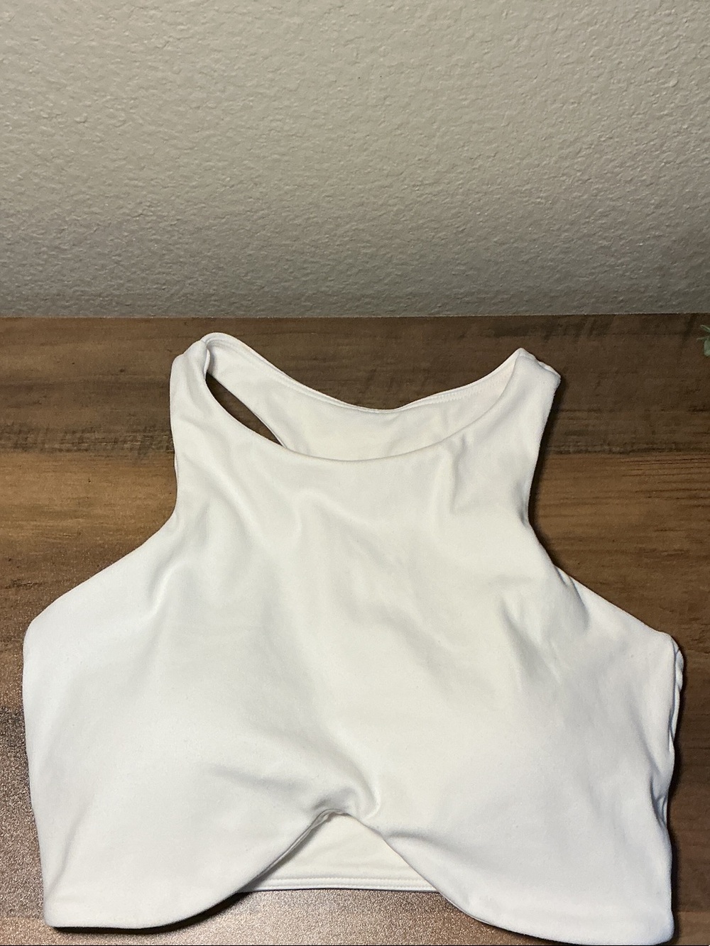 BuffBunny White High-Neck Sports Bra Size M